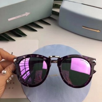 Women's Karen Walker Polarized Round Sunglasses Purple Lenses