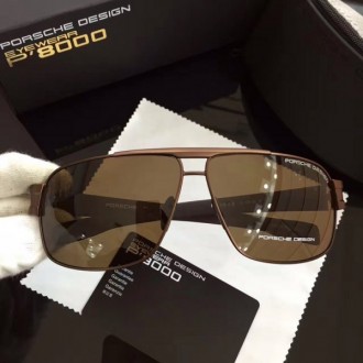 Mens Porsche Design P2520 Sunglasses Silver Brown