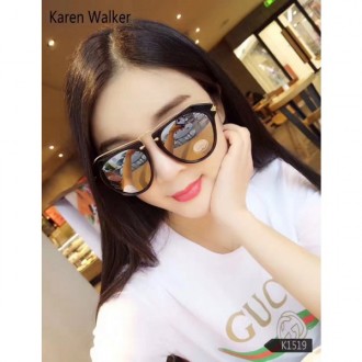 Women's Karen Walker Polartized Sunglasses Shiny Black Lenses