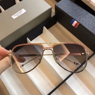Thom Browne TB801 Sunglasses Original Design Light Brown Lenses