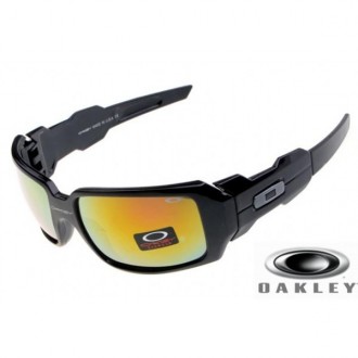  Oakley Oil Drum Sunglasses Black Frame Fire Yellow Lens OAKLEY201567331