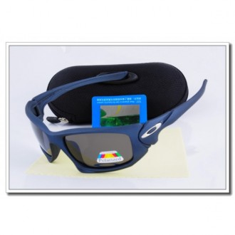 Cheap Oakley Scalpel Polarized Sunglasses Blue Frame Slate grey Iridium Lens Sale