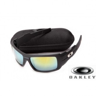  Oakley Oil Drum Sunglasses Black Frame Yellow Blue Lens OAKLEY201567337