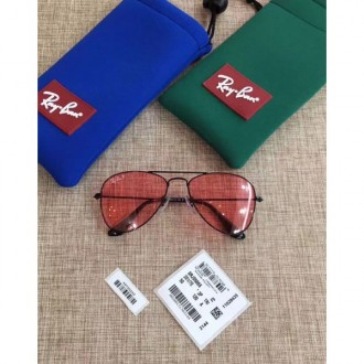 Men's Women's Ray Ban Polarized Aviator Sunglasses Light Red