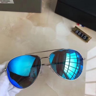 Women's Thom Browne Polarized Sunglasses B8815 Dark Blue Lenses Metal Frame