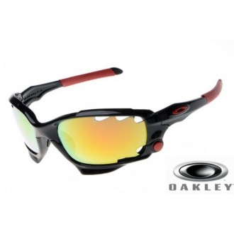Oakley Racing Jacket Sunglasses Polishing Black / Fire Yellow Vented Iridium