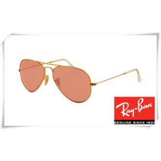 Ray Ban RB3025 Aviator Sunglasses Arista Frame Polar Pink Lens