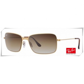 Ray Ban RB3514 Sand Demi Glos Sunglasses Golden Frame Grey Gradient Lens