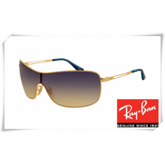 Ray Ban RB3466 Sunglasses Arista Frame Blue Gradient Grey Lens
