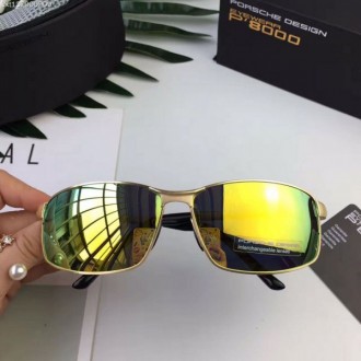 Mens Porsche Design Gold P8000 Sunglasses Polarized