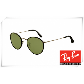 Ray Ban RB3475Q Round Craft Sunglasses Black Frame Green Legend Lens