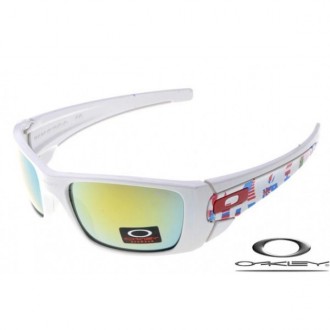 Wholesale Faux Oakley Fuel Cell Sunglasses White Frame Fire Lens For Sale