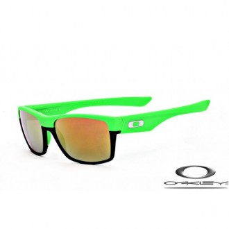 Oakley TwoFace Sunglasses Polishing Green Black Frame Fire Yellow Iridium Lens OAKLEY20156192