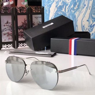 Thom Browne Rimless Sunglasses TB-115 Silver Lenses