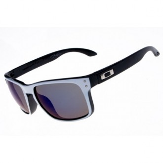Oakley Holbrook Sunglasses Black White Frame Violet Lens