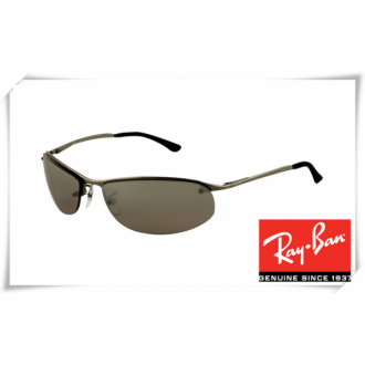 Ray Ban RB3179 Top Bar Oval Sunglasses Gunmetal Black Frame Gray Lens