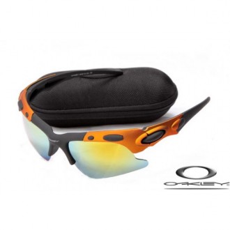 Oakley Plate Sunglasses Frosting Black Golden Frame Fire Blue Iridium Lens OAKLEY20156118