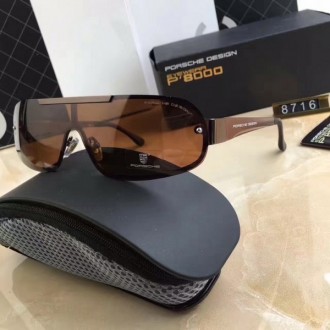 Mens Porsche Design Gold P'8000 Sunglasses Brown
