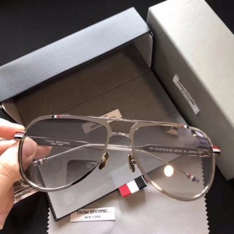 Thom Browne Sunglasses TB125 Brown Lenses Silver Frame