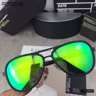 Porsche Design P5202 Aviators Sunglasses Black Green