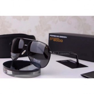 Porsche Silver Design P8738 Sunglasses Polarized Black