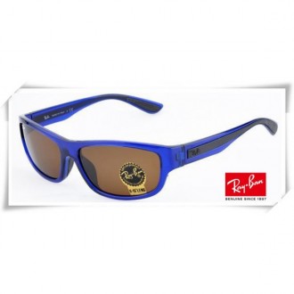 Ray Ban RB4169 Sunglasses Blue Frame Brown G-15 Lens