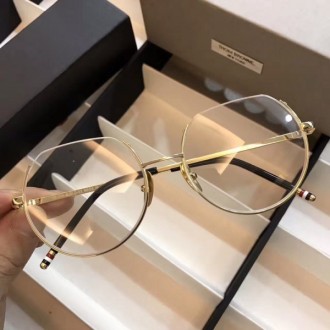 Thom Browne Glasses Round Half Frame Eyeglasses Gold Frame