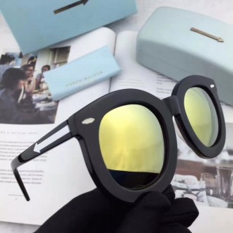 Karen Walker Super Worship Eyewear Olive Green Lenses Black Frame