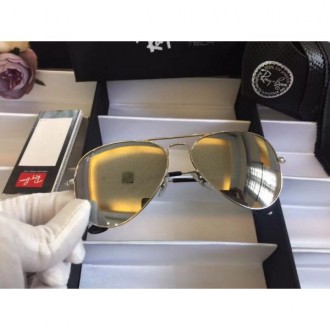 Men's Women's Ray Ban White Gold aviator Sunglasses