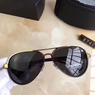 Porsche Design Gold P8740 Aviators Sunglasses Black