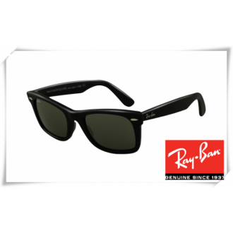 Ray Ban RB2151 Square Wayfarer Sunglasses Black Frame Green Lens