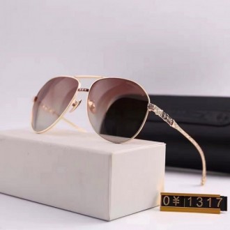 Men's Women's Chrome Hearts Glasses Pink Lenses Gold Frame