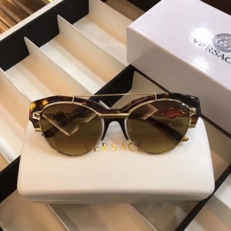 Versace VE2154B Cat Eye Sunglasses Brown Havana Frame