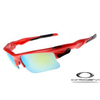Oakley Fast Jacket Sunglasses Polishing Red Frame Blue Iridium Lens OAKLEY20156230