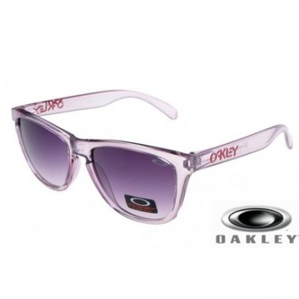  Oakley Frogskins Sunglasses Clear Frame Purple Lens OAKLEY201567357
