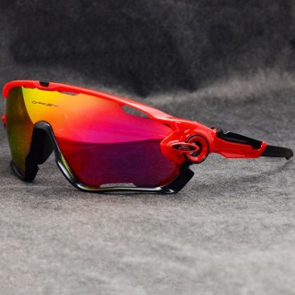 Oakley Sunglasses Jawbreaker red/black Frame fire Iridium Lens black logo