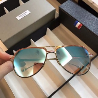 Thom Browne TB801 Sunglasses Original Design Light Blue Lenses