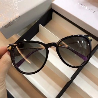 Versace Gradient Sunglasses Round Black Frame Light Purple Eyewear Legs