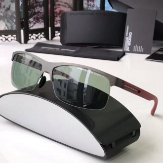 Porsche Design Red Lens P8584 Sunglasses Army Green