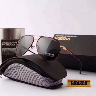 Porsche Design Gold P8754 Aviators Sunglasses Polarized Red
