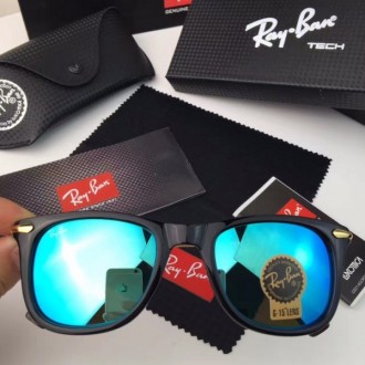 Men's Women's Ray Ban RB2148 Sunglasses Blue Lenses Black Frame