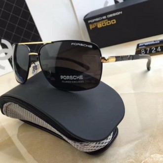 Porsche Design Gold P8724 Sunglasses Polarized Deep Black