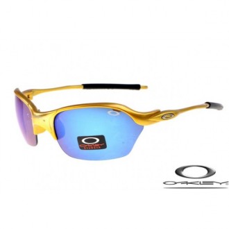 Oakley Half X Sunglasses Golden Frame Blue Iridium Lens OAKLEY20156066