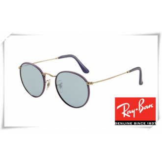 Ray Ban RB3475Q Round Craft Sunglasses Violet Frame Blue Legend Lens